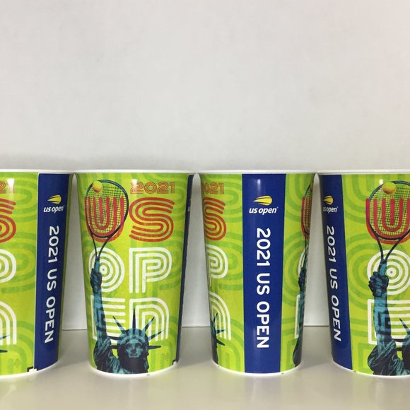 US OPEN Other - US OPEN 2021 TENNIS Event 8 Large Souvenir Plastic CUP/Tumbler New York SET OF 8